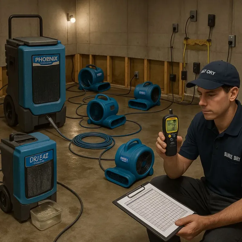 Structural Drying and Dehumidification process in Semmes, AL
